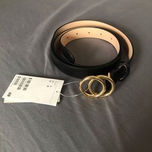 H&M Black Belt Gold Rings Large NEW WITH TAGS